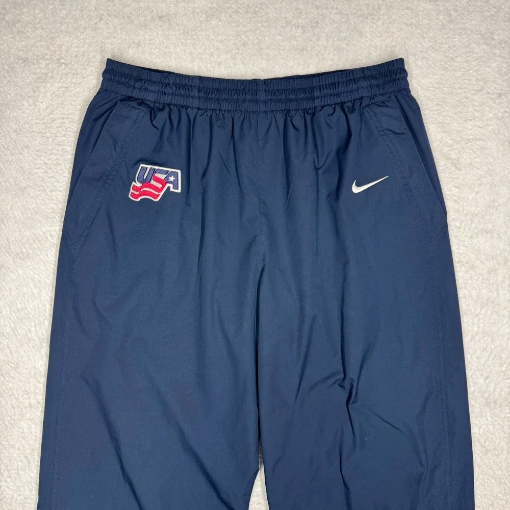 Vintage Nike Fit Storm Team USA Track Windbreaker Pants Blue Men's Size XL